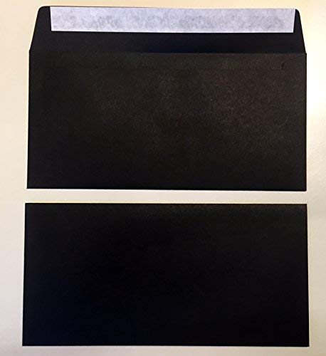 umschlag-discount - 100 Kuverts, Schwarz, DIN lang = 220 x 110 mm, Haftklebestreifen, extra schweres Papier von DerMegaDeal
