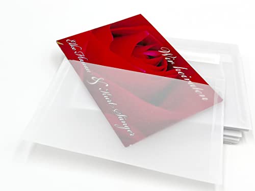 umschlag-discount – transparente Briefumschläge aus Pergamin-Papier für Infoschreiben, Gutscheine, Einladungen & Co – 25 Stück selbstklebende Briefkuverts mit den Maßen 162 x 114 mm (DIN C6) von DerMegaDeal