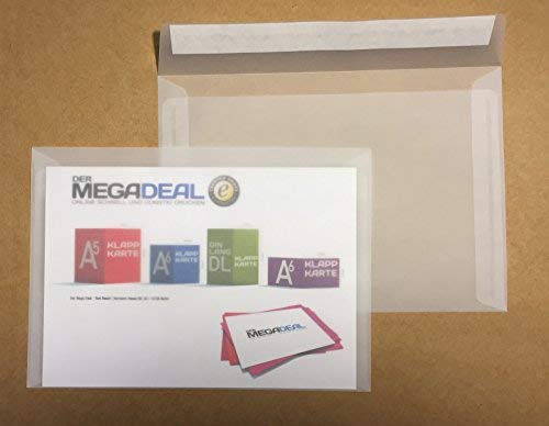 umschlag-discount – transparente Briefumschläge aus Pergamin-Papier für Infoschreiben, Gutscheine, Einladungen & Co – 25 Stück selbstklebende Briefkuverts mit den Maßen 229 x 162 mm (DIN C5) von DerMegaDeal