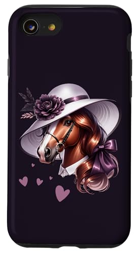 Derby-Pferd-Design im südlichen Stil, Chic für Pferdesportler Hülle für iPhone SE (2020) / 7 / 8 von Derby Gear for Fans of Horse Racing by NLTS