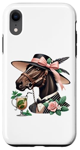 Fancy Derby Pferd mit Mint Julep und Rosen Hülle für iPhone XR Fancy Derby Pferd mit Mint Julep und Rosen Hülle für iPhone XR von Derby Gear for Fans of Horse Racing by NLTS