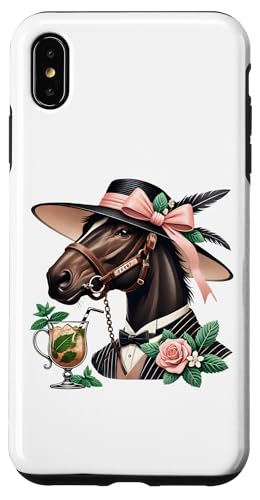Fancy Derby Pferd mit Mint Julep und Rosen Hülle für iPhone XS Max von Derby Gear for Fans of Horse Racing by NLTS
