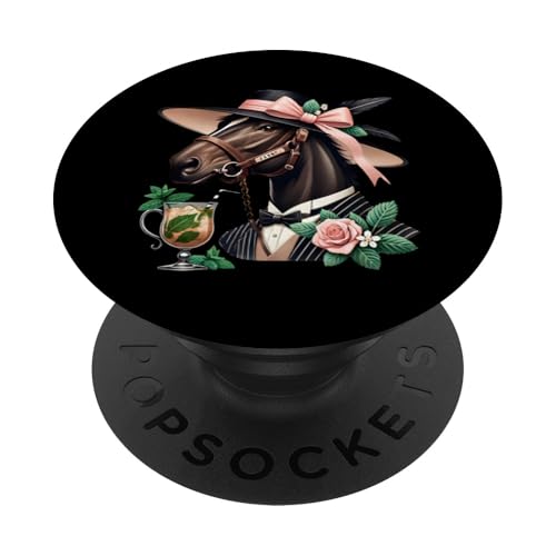 Fancy Derby Pferd mit Mint Julep und Rosen PopSockets Klebender PopGrip Fancy Derby Pferd mit Mint Julep und Rosen PopSockets Klebender PopGrip von Derby Gear for Fans of Horse Racing by NLTS