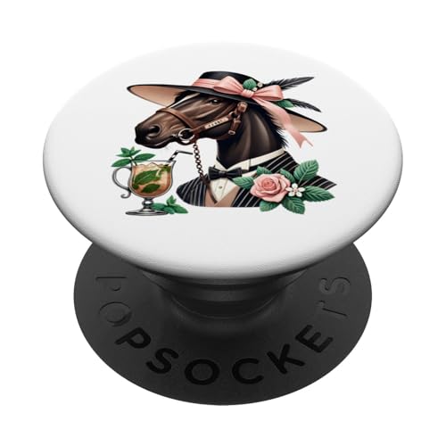 Fancy Derby Pferd mit Mint Julep und Rosen PopSockets Klebender PopGrip Fancy Derby Pferd mit Mint Julep und Rosen PopSockets Klebender PopGrip von Derby Gear for Fans of Horse Racing by NLTS