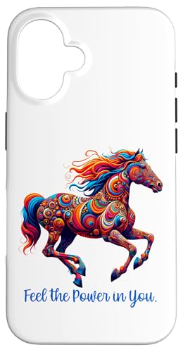 Feel the Power in You Psychedelisches Motivationspferd Hülle für iPhone 16 Feel the Power in You Psychedelisches Motivationspferd Hülle für iPhone 16 von Derby Gear for Fans of Horse Racing by NLTS