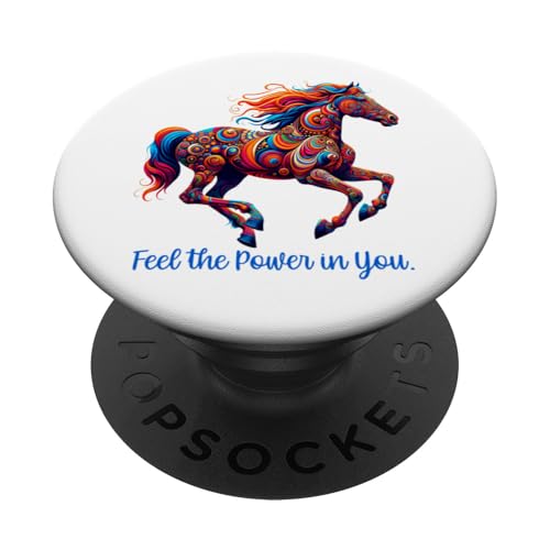 Feel the Power in You Psychedelisches Motivationspferd PopSockets Klebender PopGrip Feel the Power in You Psychedelisches Motivationspferd PopSockets Klebender PopGrip von Derby Gear for Fans of Horse Racing by NLTS