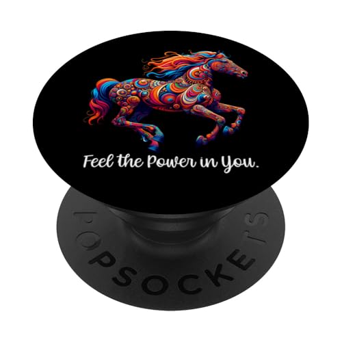 Feel the Power in You Psychedelisches Motivationspferd PopSockets Klebender PopGrip Feel the Power in You Psychedelisches Motivationspferd PopSockets Klebender PopGrip von Derby Gear for Fans of Horse Racing by NLTS