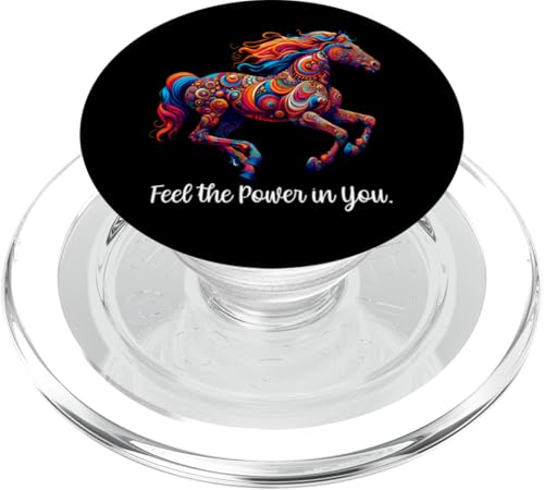 Feel the Power in You Psychedelisches Motivationspferd PopSockets PopGrip für MagSafe Feel the Power in You Psychedelisches Motivationspferd PopSockets PopGrip für MagSafe von Derby Gear for Fans of Horse Racing by NLTS