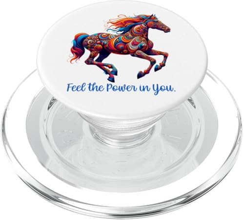 Feel the Power in You Psychedelisches Motivationspferd PopSockets PopGrip für MagSafe Feel the Power in You Psychedelisches Motivationspferd PopSockets PopGrip für MagSafe von Derby Gear for Fans of Horse Racing by NLTS