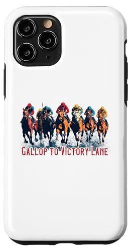 Gallop to Victory Lane Motivierendes Derby Pferderennen Kunst Hülle für iPhone 11 Pro von Derby Gear for Fans of Horse Racing by NLTS