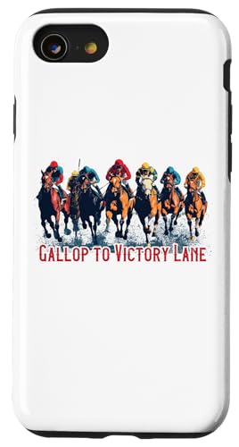 Gallop to Victory Lane Motivierendes Derby Pferderennen Kunst Hülle für iPhone SE (2020) / 7 / 8 von Derby Gear for Fans of Horse Racing by NLTS