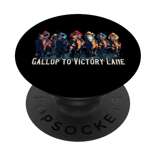 Gallop to Victory Lane Motivierendes Derby Pferderennen Kunst PopSockets Klebender PopGrip Gallop to Victory Lane Motivierendes Derby Pferderennen Kunst PopSockets Klebender PopGrip von Derby Gear for Fans of Horse Racing by NLTS