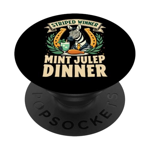 Gestreiftes Winner Mint Julep Dinner Lustiges Zebra PopSockets Klebender PopGrip Gestreiftes Winner Mint Julep Dinner Lustiges Zebra PopSockets Klebender PopGrip von Derby Gear for Fans of Horse Racing by NLTS