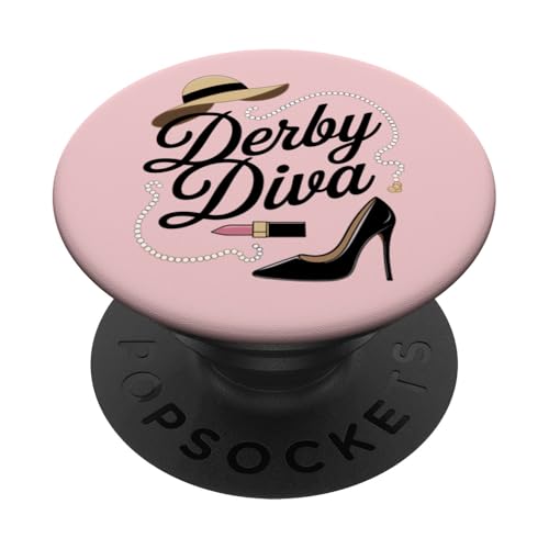 Klassischer Derby Diva Glam Hut und Heels im Südstaatenstil PopSockets Klebender PopGrip von Derby Gear for Fans of Horse Racing by NLTS