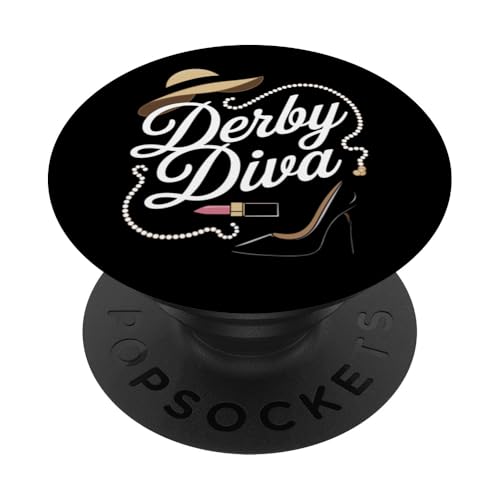 Klassischer Derby Diva Glam Hut und Heels im Südstaatenstil PopSockets Klebender PopGrip von Derby Gear for Fans of Horse Racing by NLTS