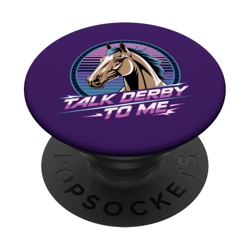 Talk Derby To Me Retro 80er Jahre Stil Pferderennen Kunst PopSockets Klebender PopGrip Talk Derby To Me Retro 80er Jahre Stil Pferderennen Kunst PopSockets Klebender PopGrip von Derby Gear for Fans of Horse Racing by NLTS