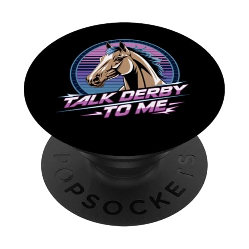 Talk Derby To Me Retro 80er Jahre Stil Pferderennen Kunst PopSockets Klebender PopGrip Talk Derby To Me Retro 80er Jahre Stil Pferderennen Kunst PopSockets Klebender PopGrip von Derby Gear for Fans of Horse Racing by NLTS