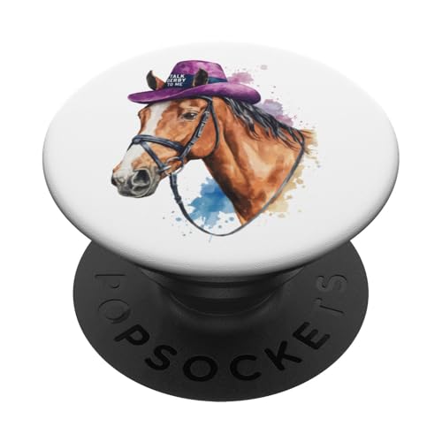 Talk Derby to Me Wasserfarben-Kunst, Pferd PopSockets Klebender PopGrip Talk Derby to Me Wasserfarben-Kunst, Pferd PopSockets Klebender PopGrip von Derby Gear for Fans of Horse Racing by NLTS