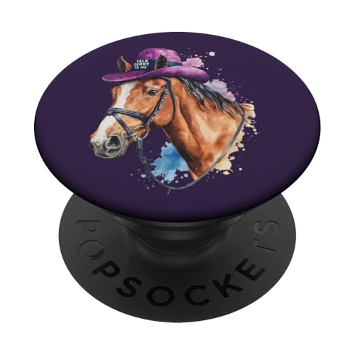 Talk Derby to Me Wasserfarben-Kunst, Pferd PopSockets Klebender PopGrip Talk Derby to Me Wasserfarben-Kunst, Pferd PopSockets Klebender PopGrip von Derby Gear for Fans of Horse Racing by NLTS