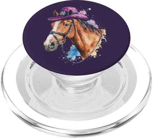 Talk Derby to Me Wasserfarben-Kunst, Pferd PopSockets PopGrip für MagSafe von Derby Gear for Fans of Horse Racing by NLTS