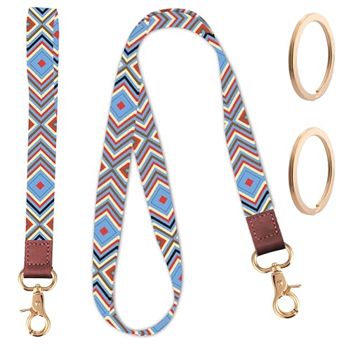 2 Pcs Schlüsselband Personalisiert Lanyards Schlüsselband Zum Umhängen Handyband Zum Umhängen Lang+Kurz Lanyards Set für Schlüssel, Mobile Handys Telefon, Charms (A) von Dercylele
