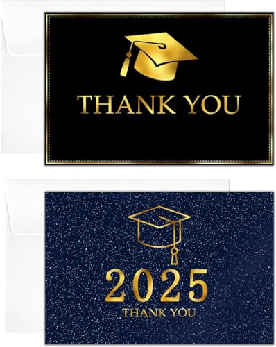 24Pcs Bachelor Geschenk 2025 Dankeskarten mit Umschlag Abitur Geschenke 2025 Bachelor Abschluss Geschenk von Dercylele