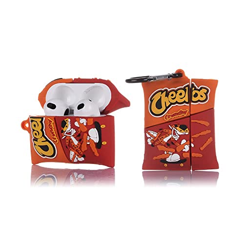 Derhom Airpods 3 Schutzhülle aus Silikon, lustig, niedlich, modisch, weich, Cartoon, kompatibel mit Apple Airpods 3, mit Schlüsselanhänger [Snack-Serie] (Cheetos) von Derhom