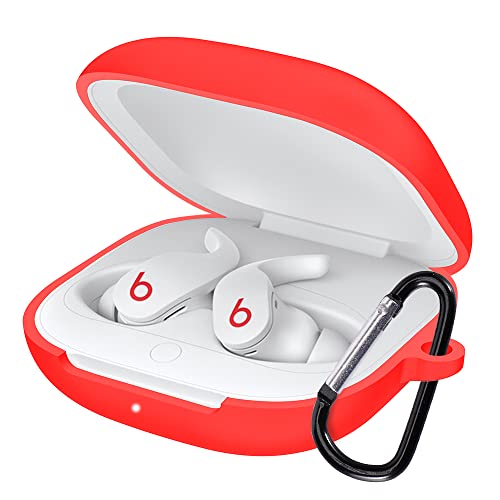 Derhom Schutzhülle aus Silikon, kompatibel mit den neuen Beats Fit Pro Kopfhörern [unterstützt kabelloses Laden] (Rot) von Derhom