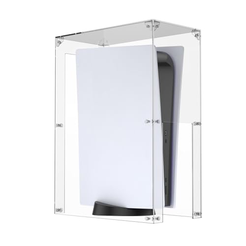 Derkerry Staubschutz aus transparentem Acryl für PS5-Konsole, staubdicht, kompatibel mit Playstation 5-Standard und Digital, 30 cm B x 16 cm T x 40 cm H von Derkerry