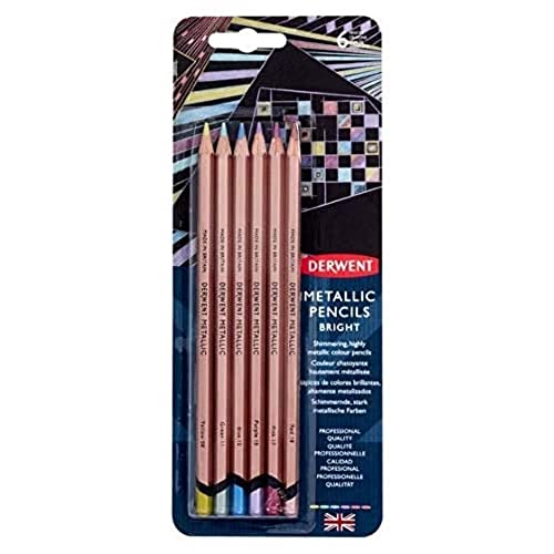 Derwent 2305601 Metallic Bleistift Farben Blister 6er Set Profiqualität von Derwent