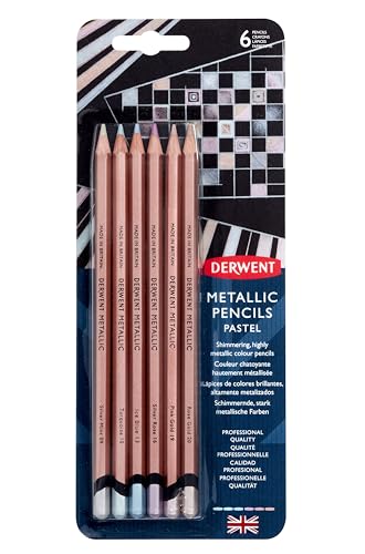 Derwent 2305602 Metallic Bleistift Pastell Blister 6er Set Profi Qualität von Derwent