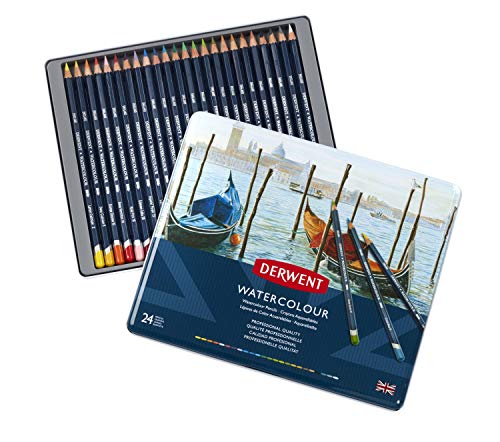 Derwent Aquarellstifte, Zeichnen & Malen, 24er-Set, Ideal zum Vermischen & Schichten, Professionelle Qualität, 32883 von Derwent