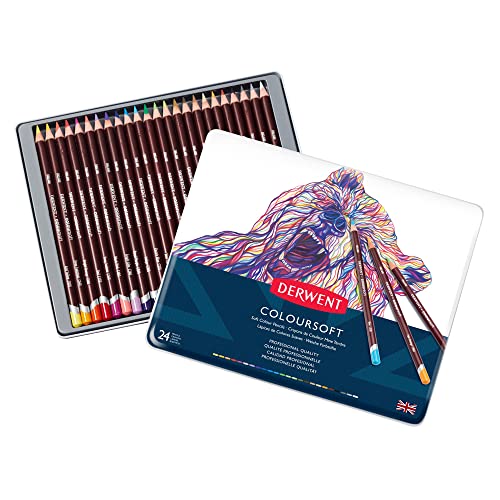 Derwent Coloursoft Buntstifte, Zeichnen & Schreiben, 24er-Set, Ideal für Farbaufbau, Professionelle Qualität, 0701027 von Derwent