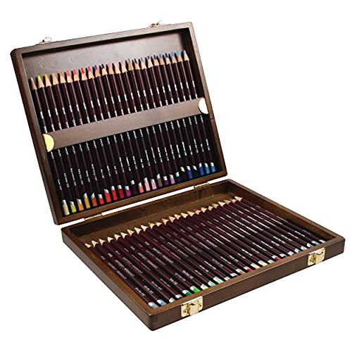 Derwent Coloursoft Buntstifte, Zeichnen & Schreiben, 48er-Set in einer Geschenk-Box aus Holz, Ideal für Farbaufbau, Professionelle Qualität, 2301660 von Derwent