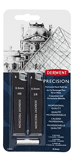 Derwent Feinminenstift-Minen und -Radiergummis, 0,5 mm, HB/2B, Profi-Qualität, 2302430 von Derwent