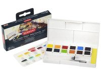 Derwent Inktense Pan Travel Set - Tinten 12 Stück + Tanknivellierer von Derwent