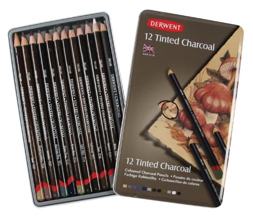 Derwent Kohlestifte, farbig, 12-Set von DERWENT