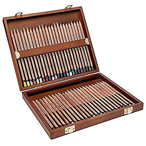 Derwent Lightfast Lichtechte Farbstifte in Geschenk-Box aus Holz, Zeichnen & Ausmalen, 48er-Set, Ideal für Schichtung, Reduzierte Farbverblassung, Professionelle Qualität, 2305692 von Derwent