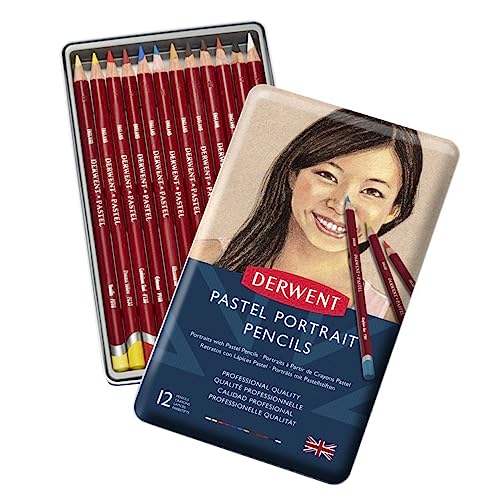 Derwent Pastell-Portraitstifte, Zeichnen & Schreiben, 12er-Set, Farbstifte für Portraitzeichnungen, Ideal zum Mischen & Detaillieren, Professionelle Qualität, 2300563 von Derwent