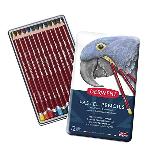 Derwent Pastellstifte, Zeichnen & Ausmalen, 12er-Set, Ideal zum Mischen & Färben, Professionelle Qualität, 32991 von Derwent