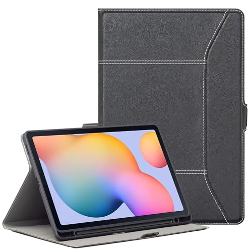 Derwere für Samsung Galaxy Tab S6 Lite 2022 Hülle,Folio Multi-Winkel Ständer Schutzhülle für Samsung Tablet S6 Lite mit Stifthalte,Schwarz von Derwere