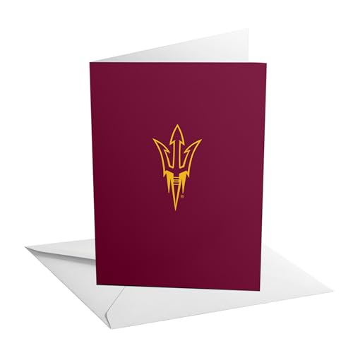 Desert Cactus Arizona State University Grußkarte, 12,7 x 17,8 cm, ASU Sun Devils, einzelner gefalteter Karton mit Umschlag, Party, Feier, offizielles Lizenzprodukt (12,7 x 17,8 cm Karte A – blanko) von Desert Cactus