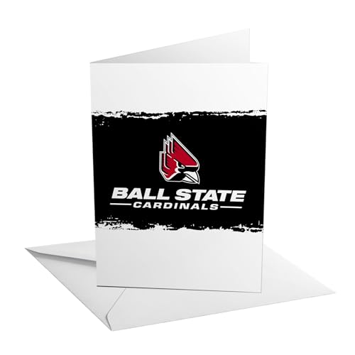 Desert Cactus Ball State University Grußkarte, 12,7 x 17,8 cm, BSU Cardinals Ball U, einzelner gefalteter Karton mit Umschlag, Party, Feier, offizielles Lizenzprodukt (12,7 x 17,8 cm, Karte B von Desert Cactus