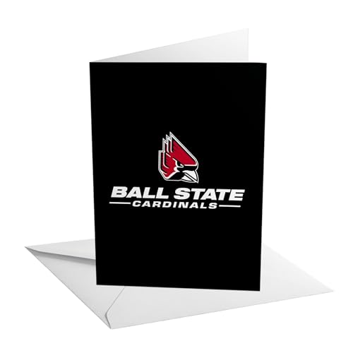Desert Cactus Ball State University Grußkarte, 12,7 x 17,8 cm, BSU-Kardinal-Ball U, Einzelkarton mit Umschlag, Party, Feier, offizielles Lizenzprodukt (12,7 x 17,8 cm Karte A – Congrats) von Desert Cactus