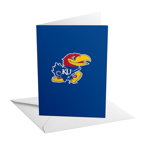 Desert Cactus The University of Kansas Jayhawks KU Grußkarte, 12,7 x 17,8 cm, gefalteter Karton mit Umschlag, Party, Feier, offizielles Lizenzprodukt (12,7 x 17,8 cm Karte A – Geburtstag) von Desert Cactus