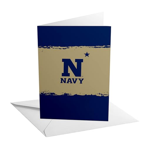Desert Cactus United States Naval Academy Grußkarte, 12,7 x 17,8 cm, Marineblau, USNA, einzelner gefalteter Karton mit Umschlag, Party, Feier, offizielles Lizenzprodukt (12,7 x 17,8 cm Karte B von Desert Cactus