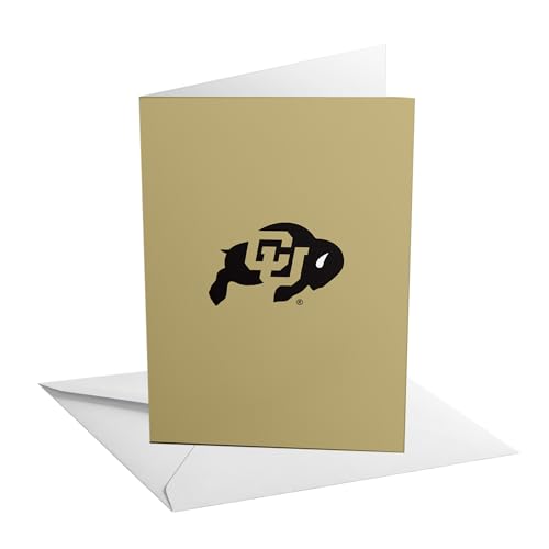 Desert Cactus University of Colorado Grußkarte, 12,7 x 17,8 cm, Buffaloes CU Buffs, einzelner gefalteter Karton mit Umschlag, Party, Feier, offizielles Lizenzprodukt (12,7 x 17,8 cm, Karte A – blanko) von Desert Cactus
