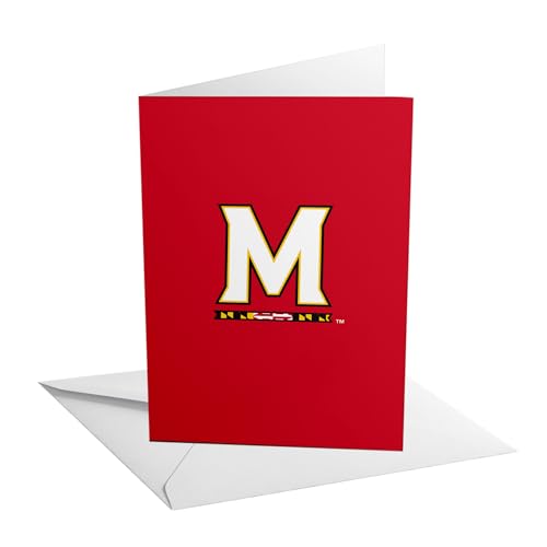 Desert Cactus University of Maryland Grußkarte, 12,7 x 17,8 cm, Terrapins UMD Terps, einzelner gefalteter Karton mit Umschlag, Party, Feier, offizielles Lizenzprodukt (12,7 x 17,8 cm Karte A von Desert Cactus