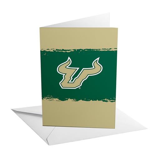 Desert Cactus University of South Florida Grußkarte, 12,7 x 17,8 cm, USF Bulls, einzelner gefalteter Karton mit Umschlag, Party, Feier, offizielles Lizenzprodukt (12,7 x 17,8 cm, Karte B – blanko) von Desert Cactus