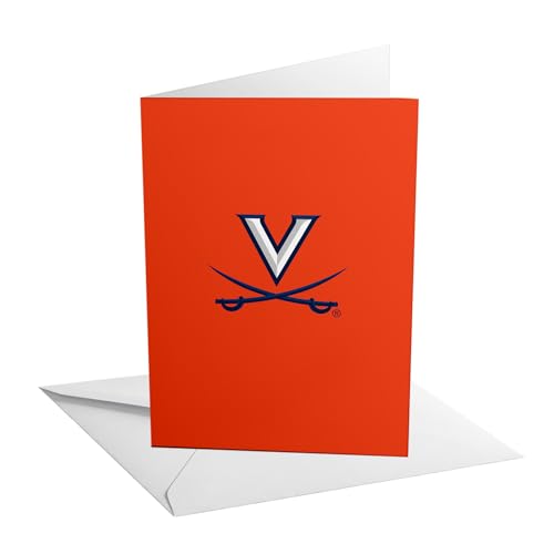 Desert Cactus University of Virginia Grußkarte, 12,7 x 17,8 cm, UVA Wahoos, einzelner gefalteter Karton mit Umschlag, Party, Feier, offizielles Lizenzprodukt (12,7 x 17,8 cm Karte A – Congrats) von Desert Cactus